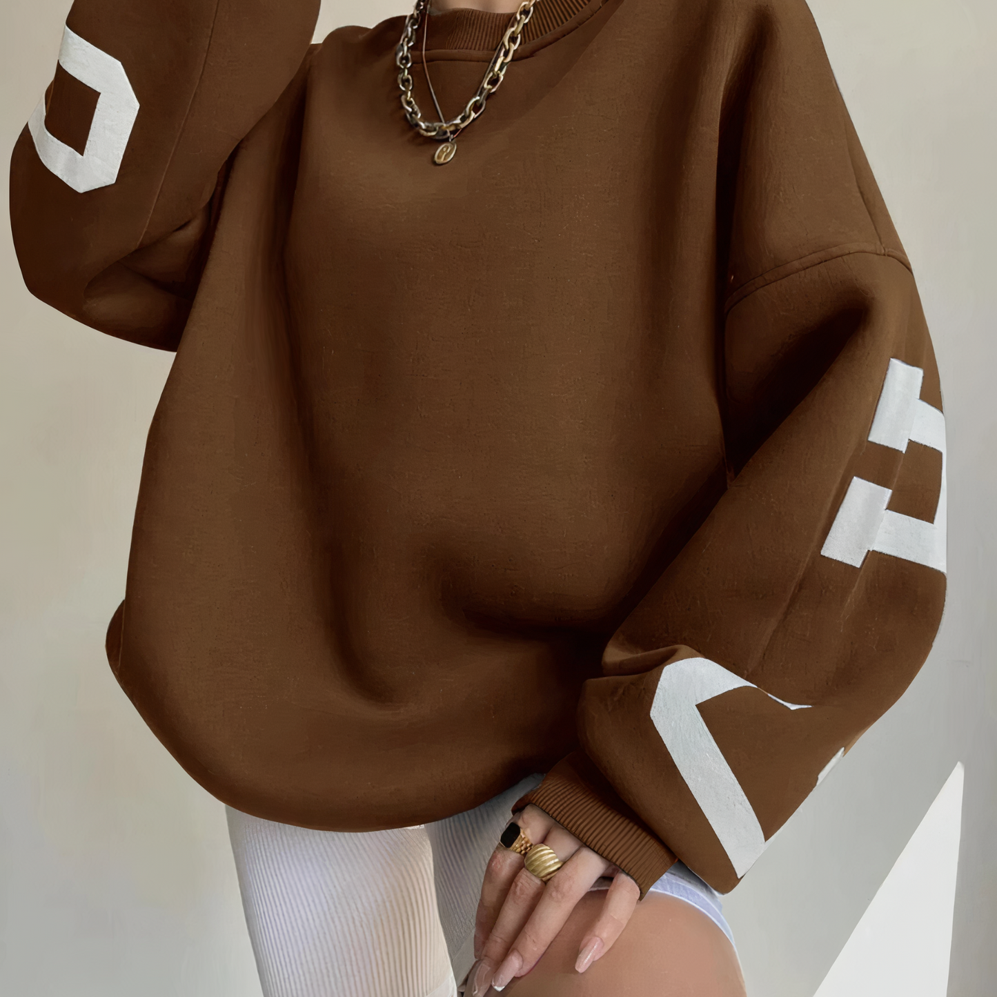 Oversized Rundhals-Pullover für Damen - Image 7
