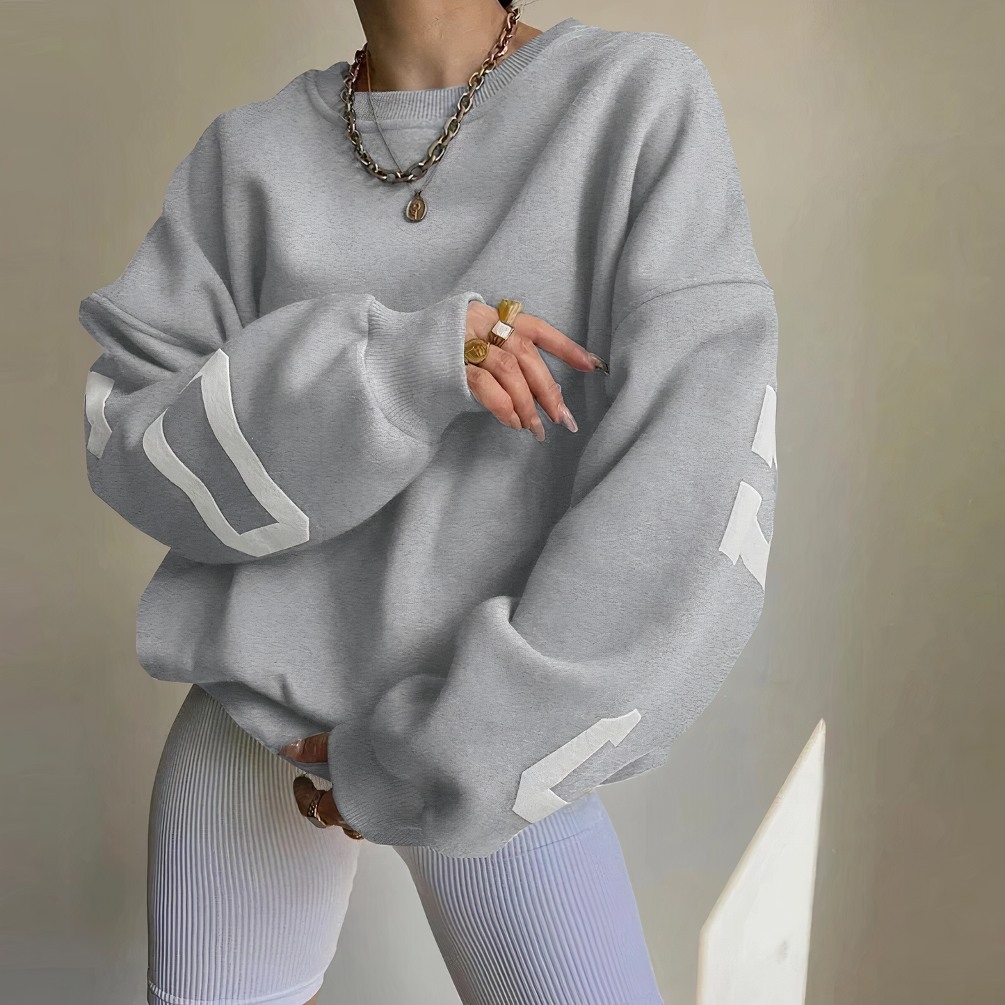 Oversized Rundhals-Pullover für Damen - Image 8