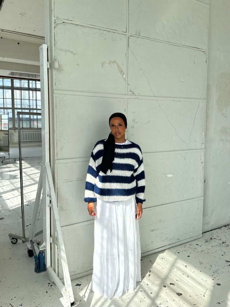 Übergroßer Gestreifter Pullover für Damen - Image 4