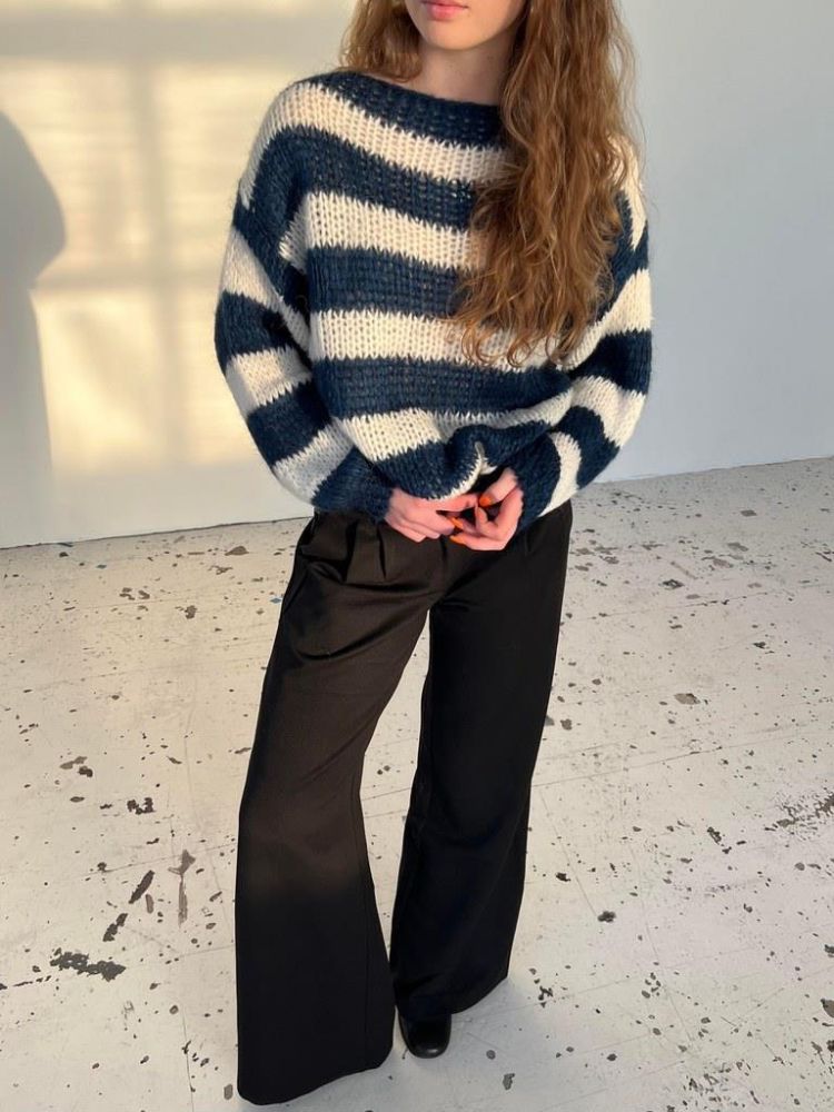 Übergroßer Gestreifter Pullover für Damen - Image 5