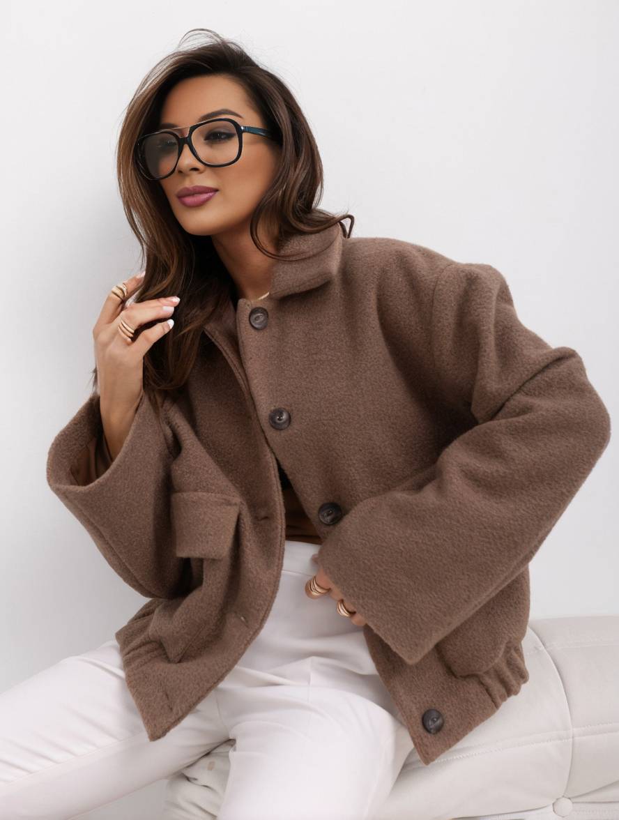 Kurze Button-Down Jacke für Damen - Image 3