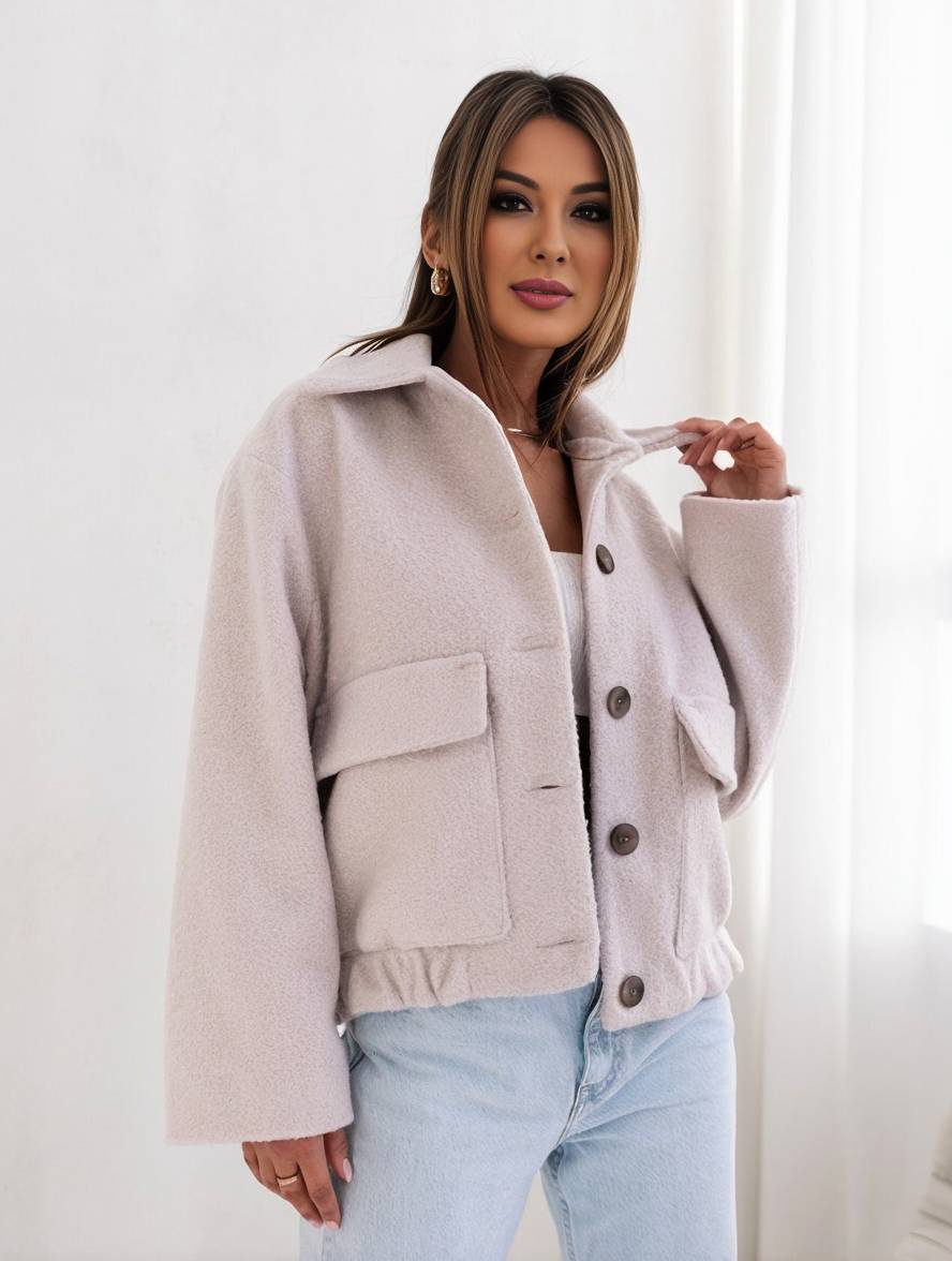 Kurze Button-Down Jacke für Damen - Image 6