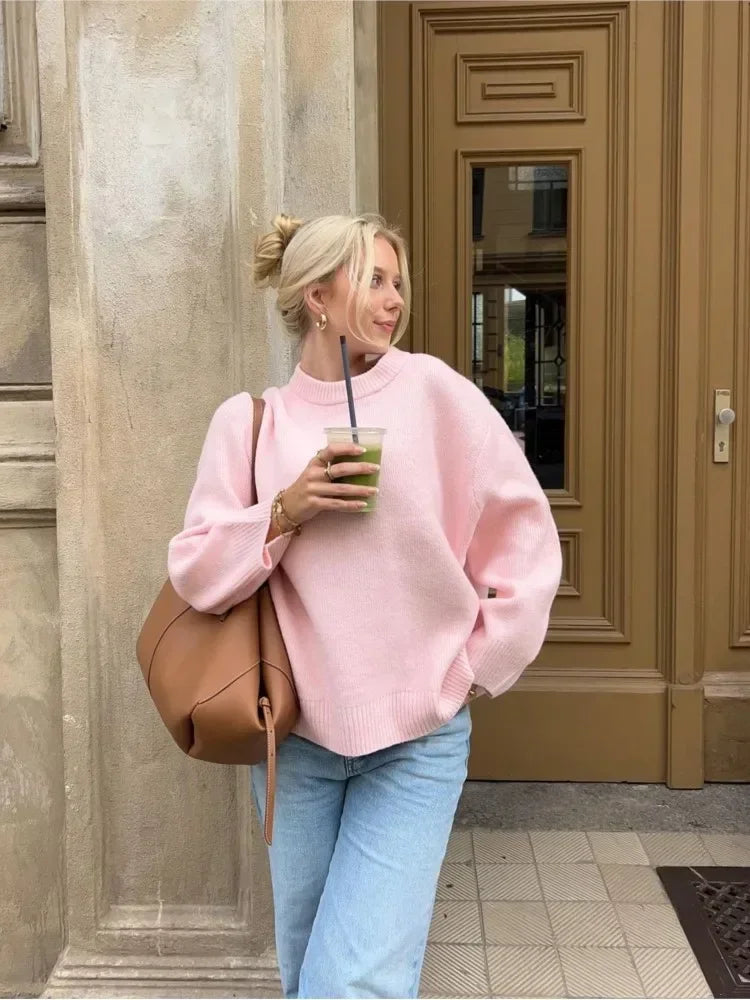 Oversized Rundhals-Pullover für Damen - Image 6