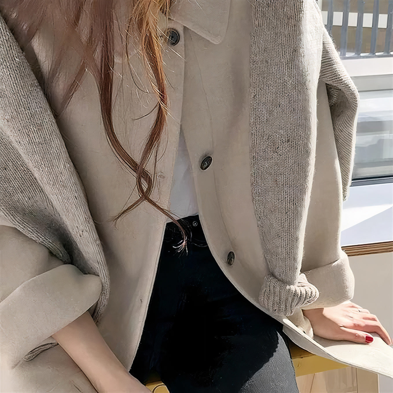 Kurzer Button-Down-Mantel für Damen - Image 6