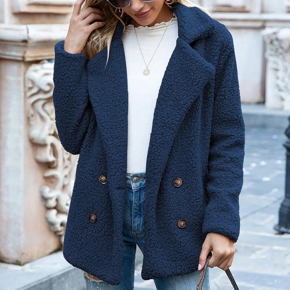 Doppelreihige Teddyjacke für Damen - Image 3