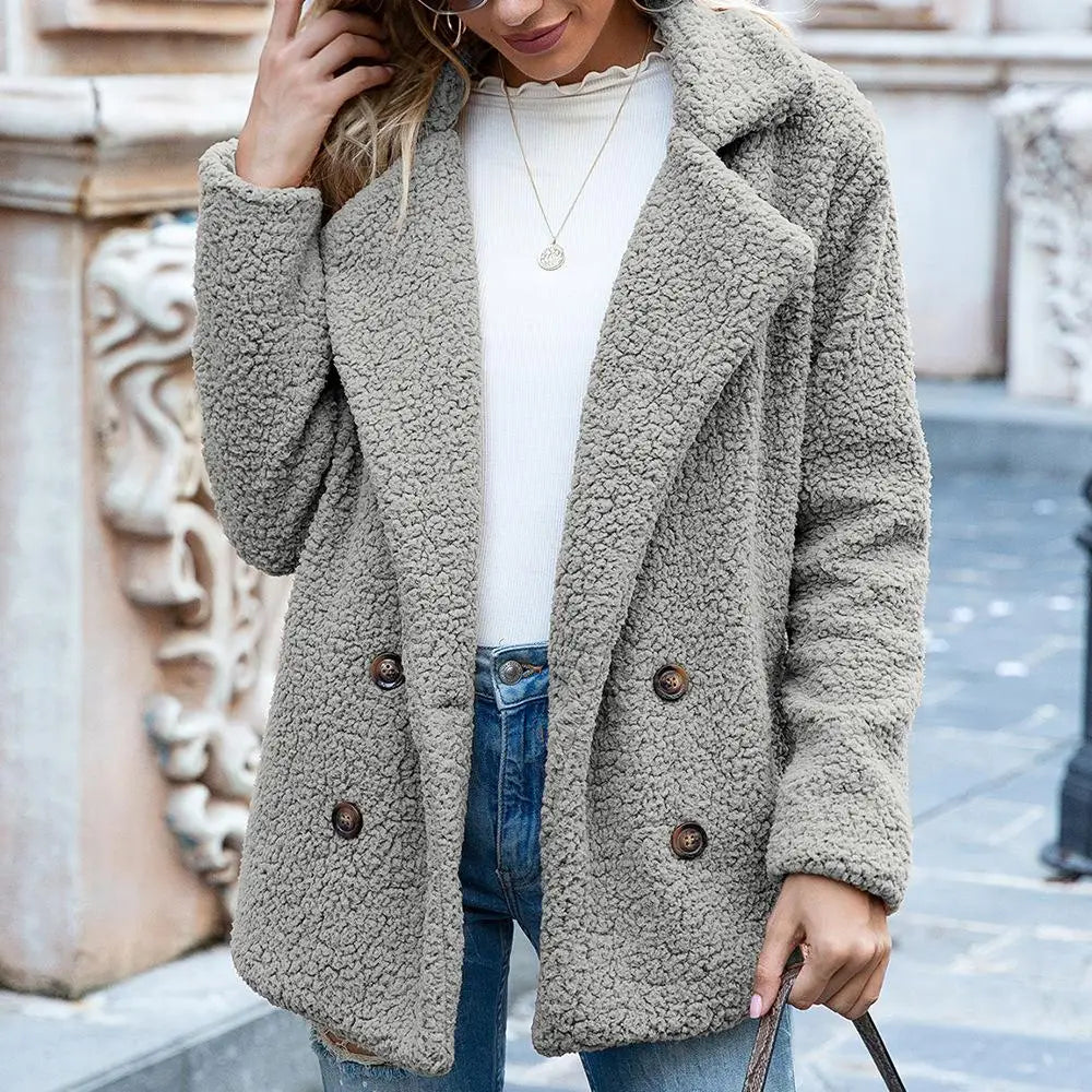Doppelreihige Teddyjacke für Damen - Image 5