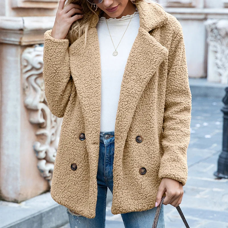 Doppelreihige Teddyjacke für Damen - Image 6