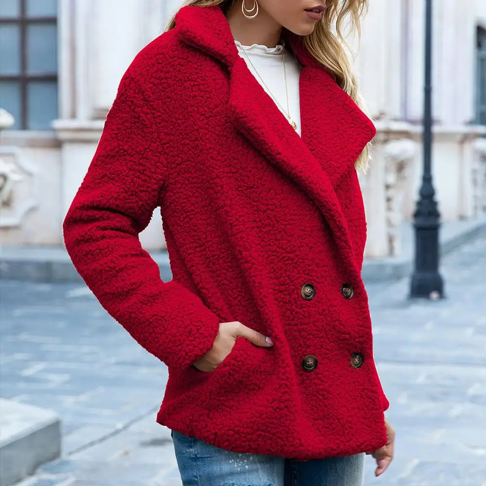 Doppelreihige Teddyjacke für Damen - Image 10