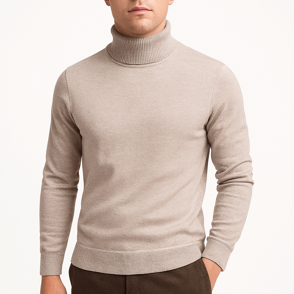 Figurbetonter Rippstrickpullover für Herren - Image 1