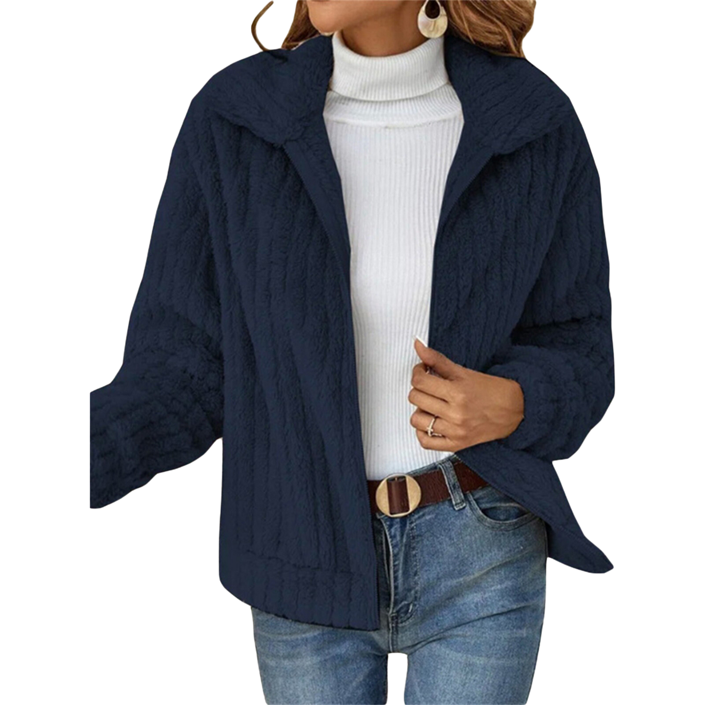 Jacke mit Reißverschluss und Kragen für Damen - Image 3