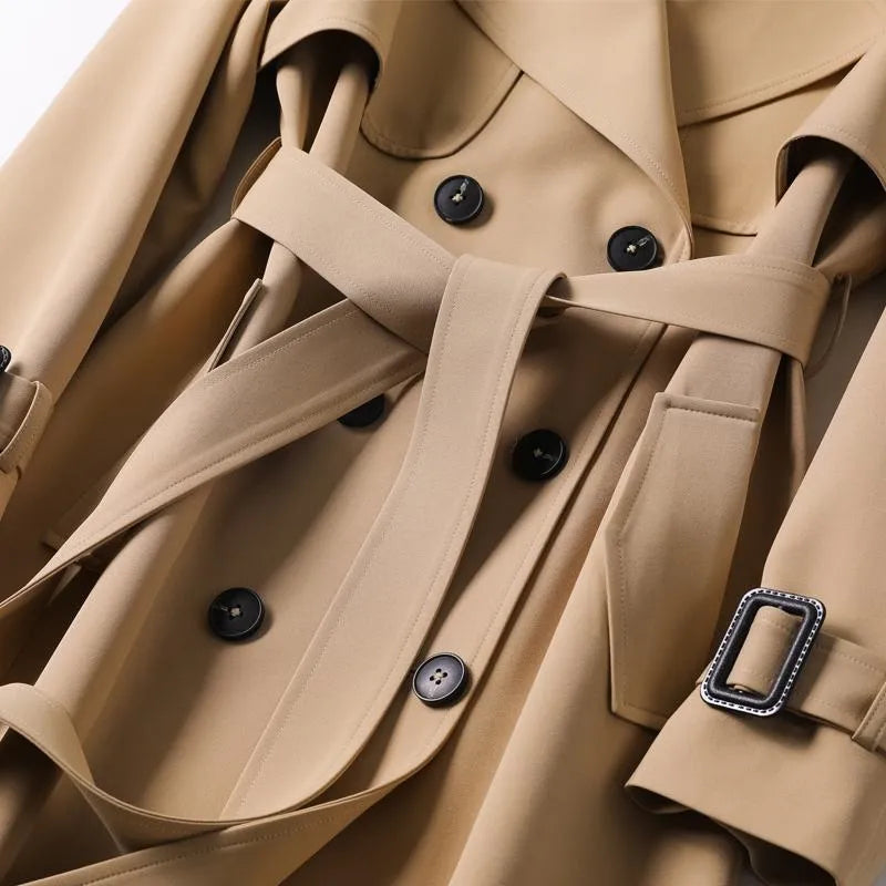 Gürtel-Langer Trenchcoat für Damen - Image 3