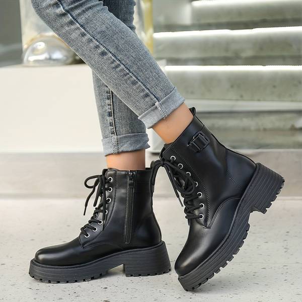 Kunstleder Damenstiefel elegant und zeitlos für jeden Anlass – Emilia
