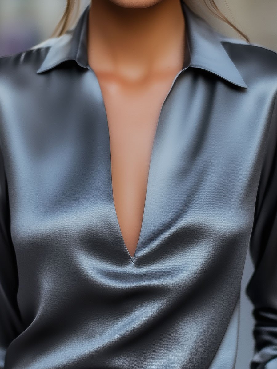 Bluse mit tiefem V-Ausschnitt für Damen – Lena