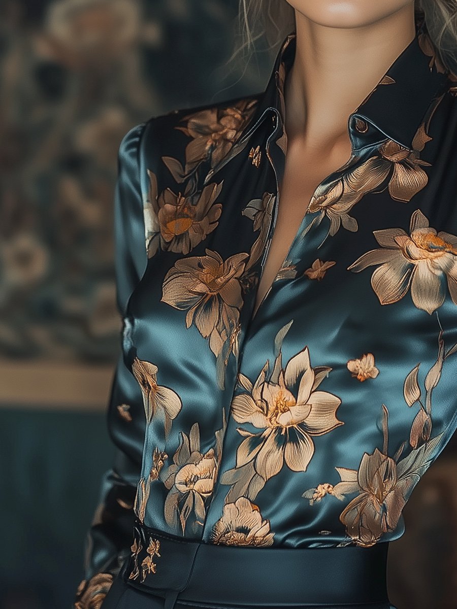 Bluse mit Blumenmuster, elegant und vielseitig – Emilia