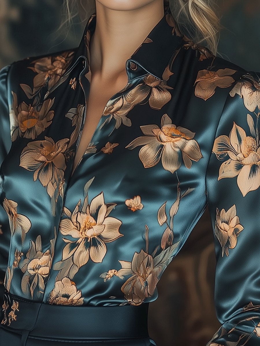 Bluse mit Blumenmuster, elegant und vielseitig – Emilia