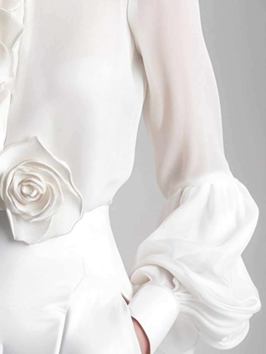 Elegante 3D Rosen Bluse für Damen – Lara