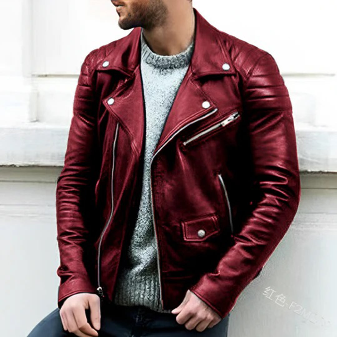 Kunstleder Motorradjacke für Herren: Stilvoll und Sicher – Oliver