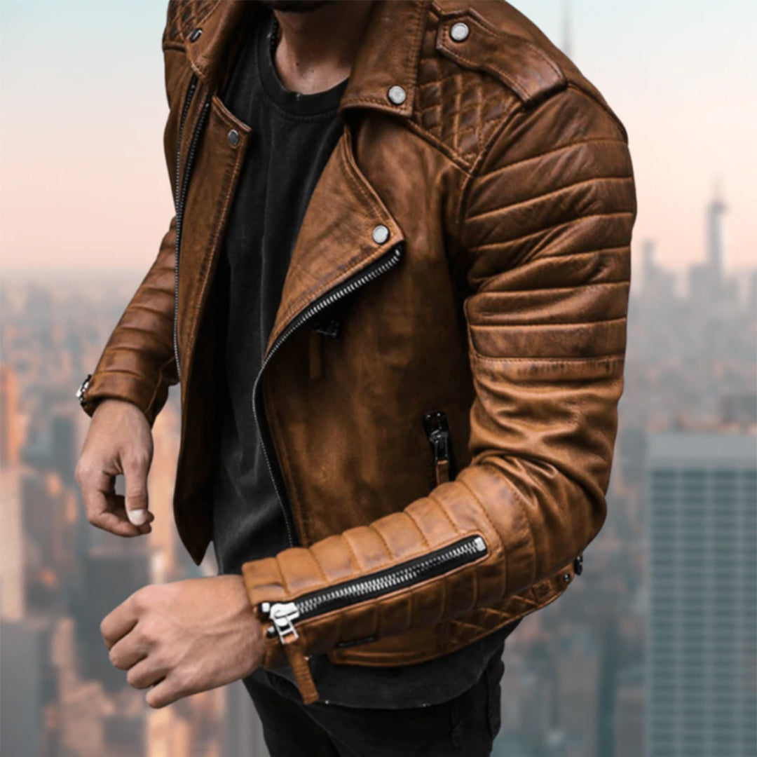Kunstleder Motorradjacke für Herren: Stilvoll und Sicher – Oliver