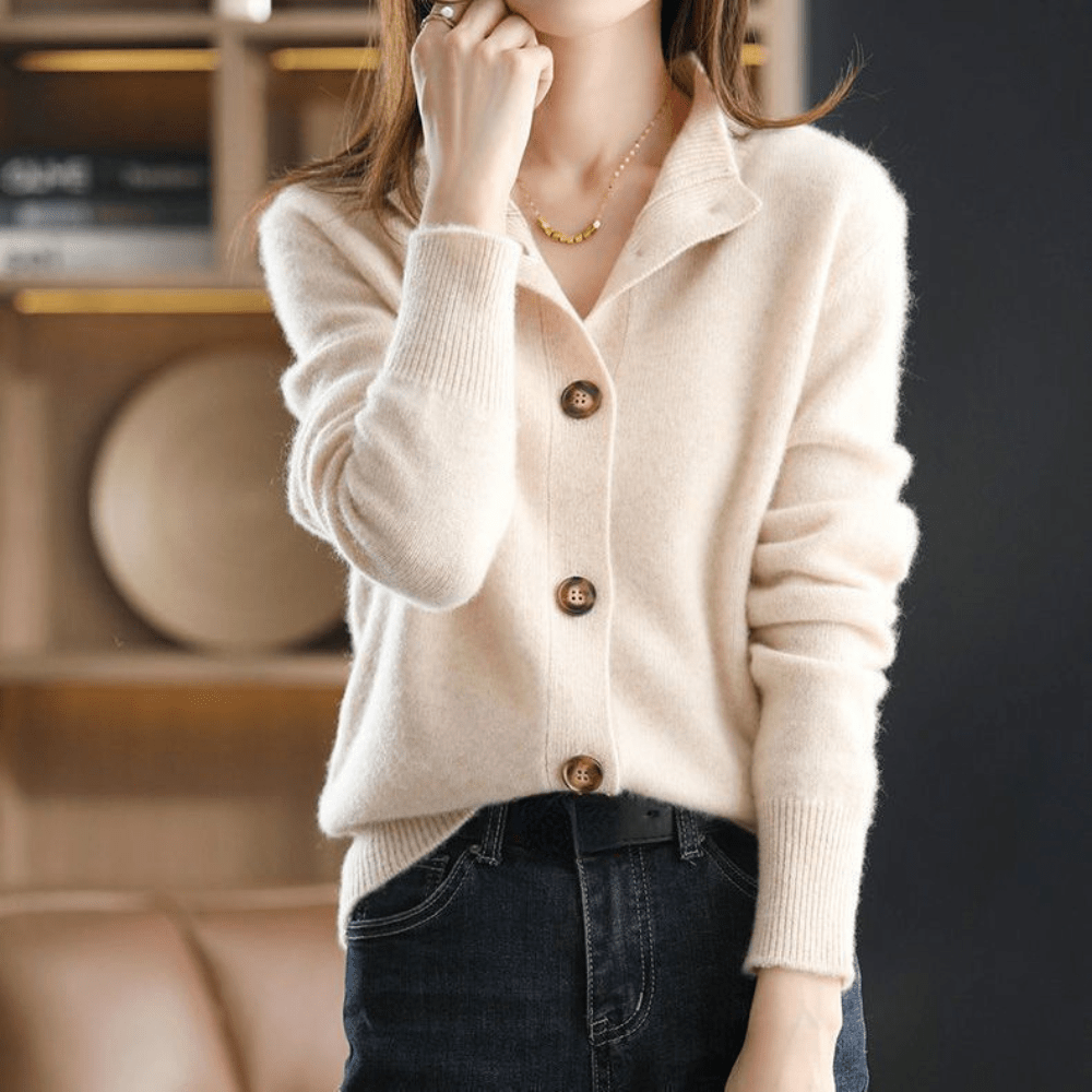 Cardigan mit hohem Kragen für Damen – Amelie