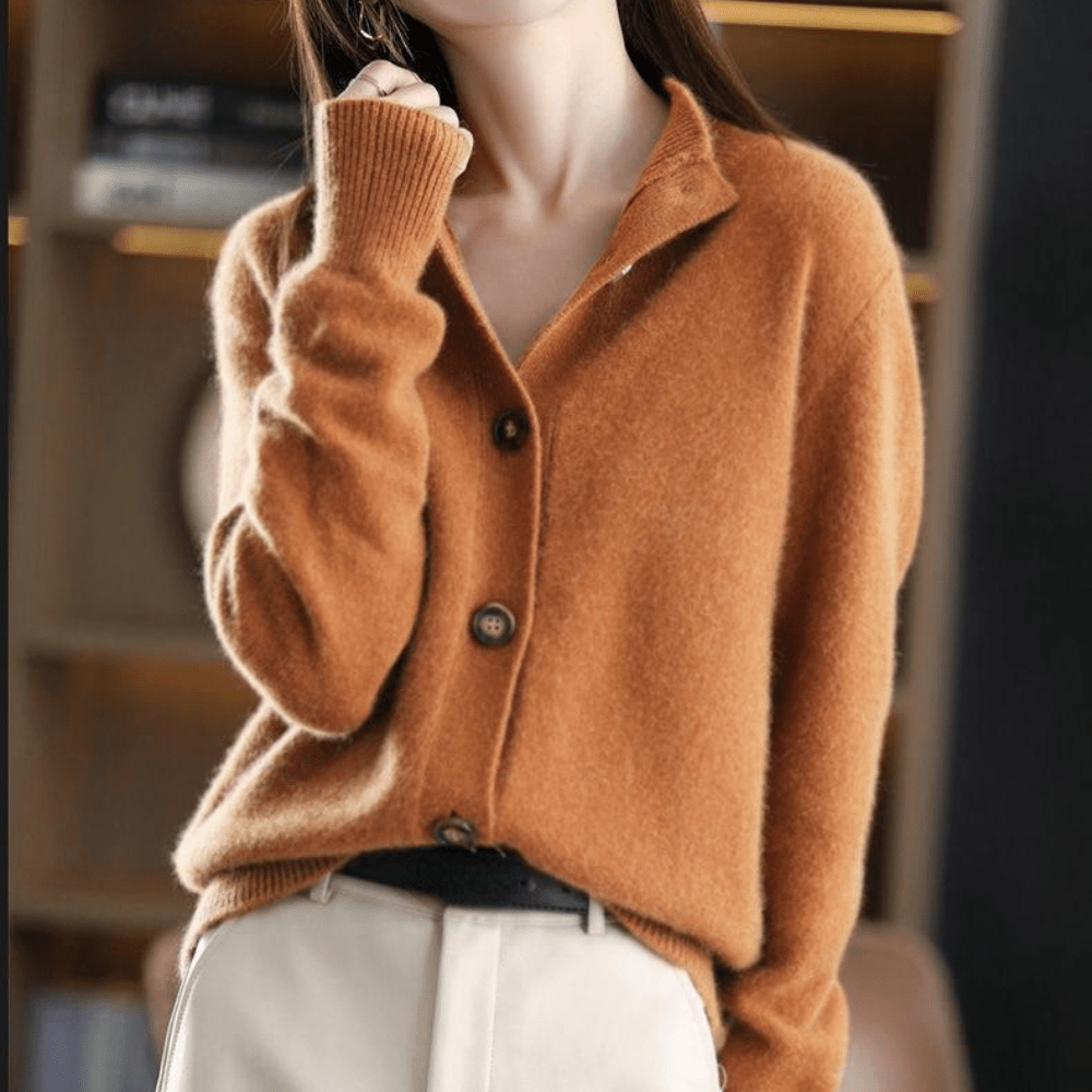 Cardigan mit hohem Kragen für Damen – Amelie
