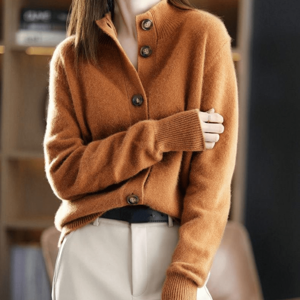 Cardigan mit hohem Kragen für Damen – Amelie