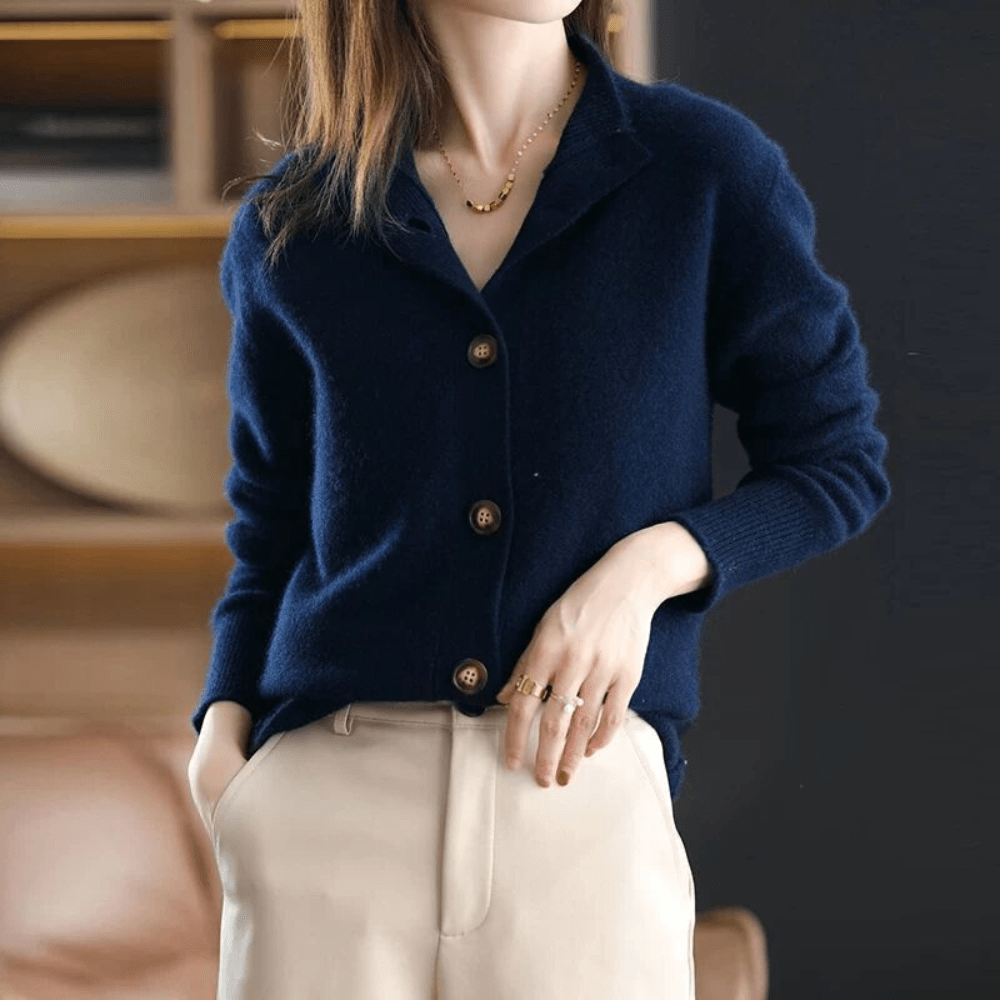 Cardigan mit hohem Kragen für Damen – Amelie