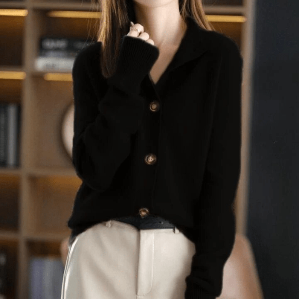 Cardigan mit hohem Kragen für Damen – Amelie