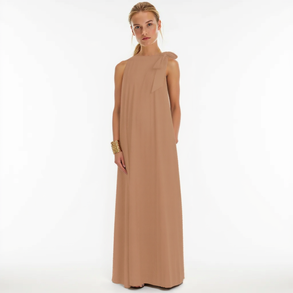 Celestia | Luxe Schleifen-Maxi-Kleid