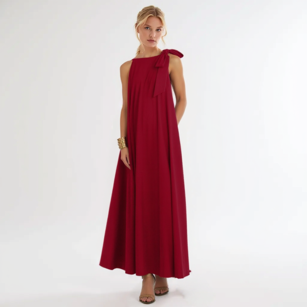 Celestia | Luxe Schleifen-Maxi-Kleid