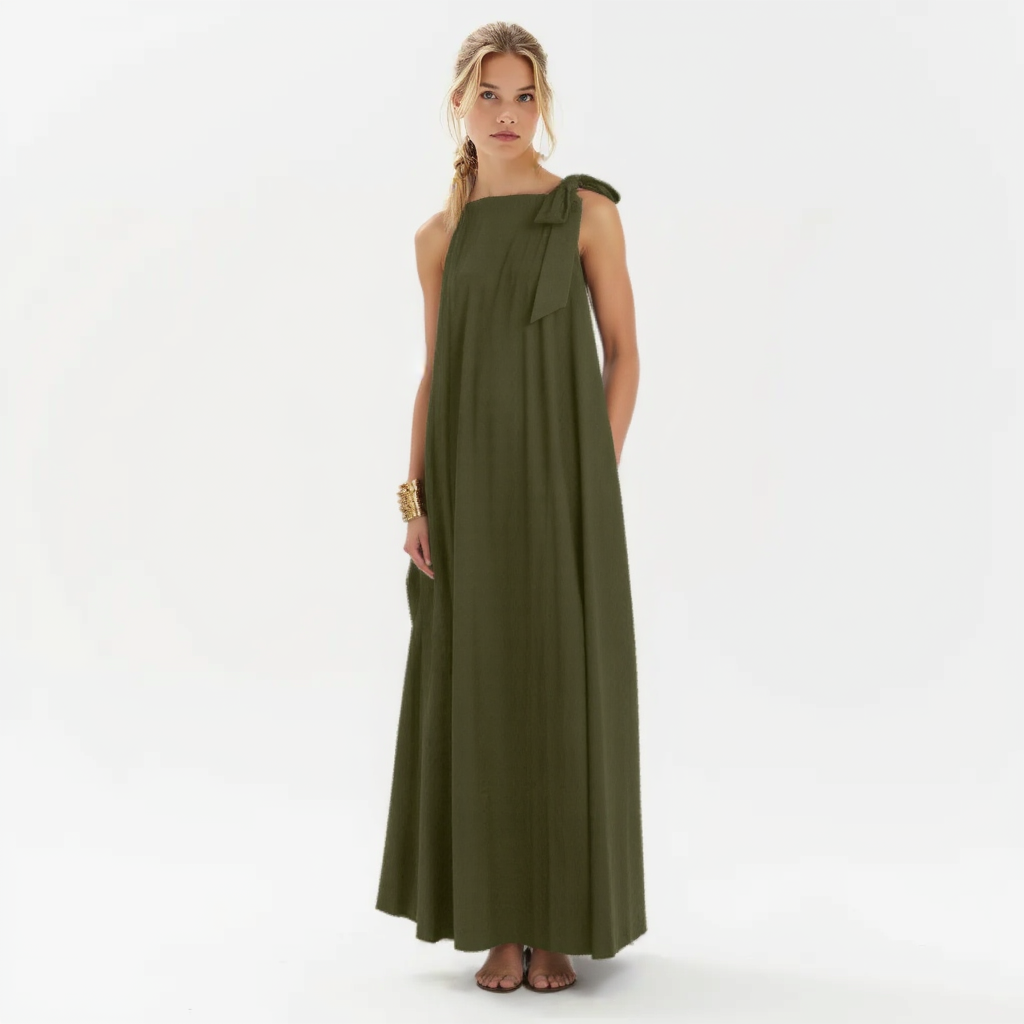 Celestia | Luxe Schleifen-Maxi-Kleid