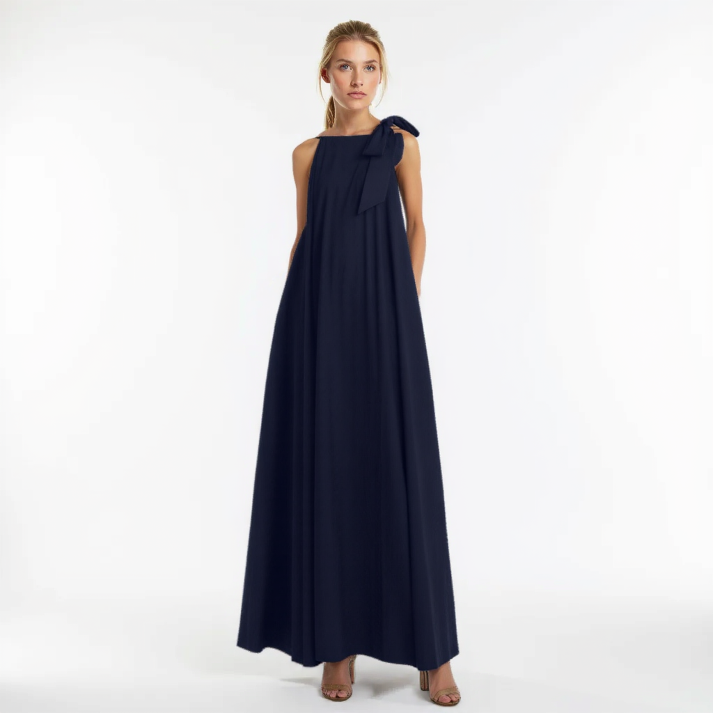 Celestia | Luxe Schleifen-Maxi-Kleid