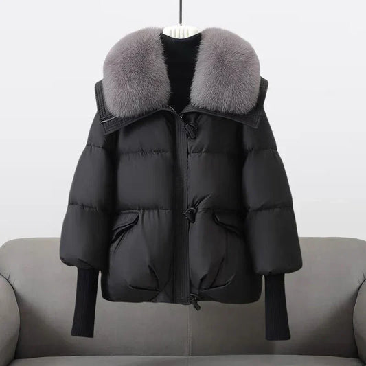 Pelzkragen Steppjacke für Damen - Image 1