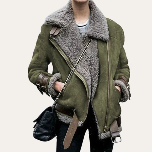 Aviatorjacke für Damen mit Shearling-Kragen - Image 1