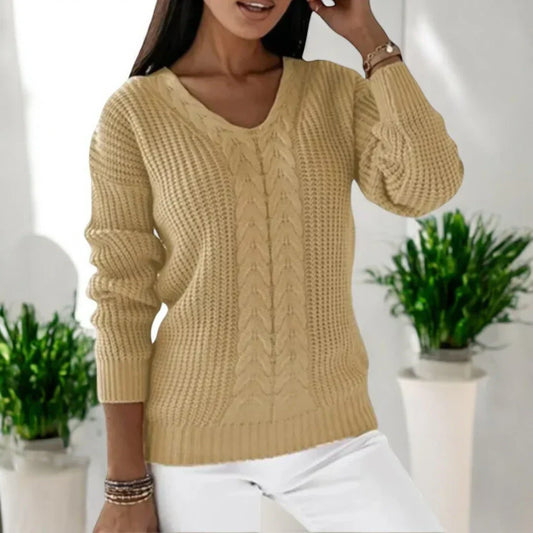 V-Ausschnitt Strickpullover für Damen - Image 1