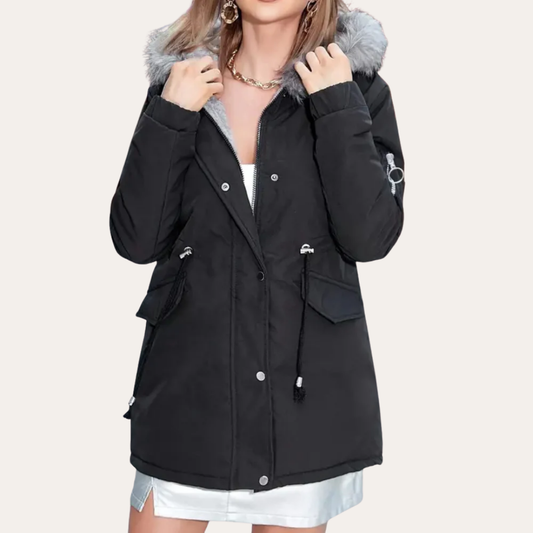 Kapuzenparka für Damen mit Kunstfellbesatz - Image 1
