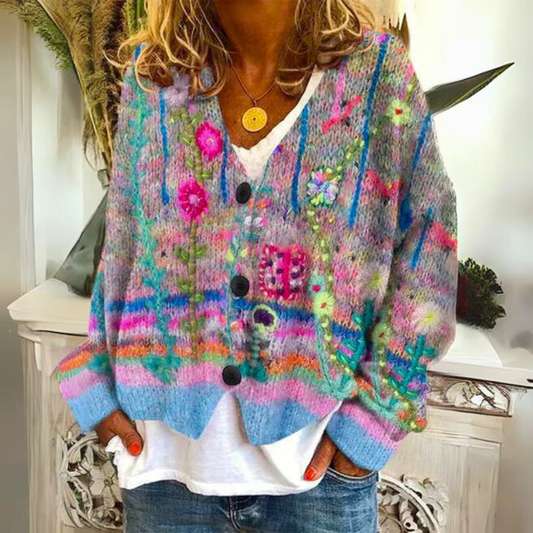 Kuscheliger Kabelstrick-Cardigan mit Knöpfen für Damen – Emilia
