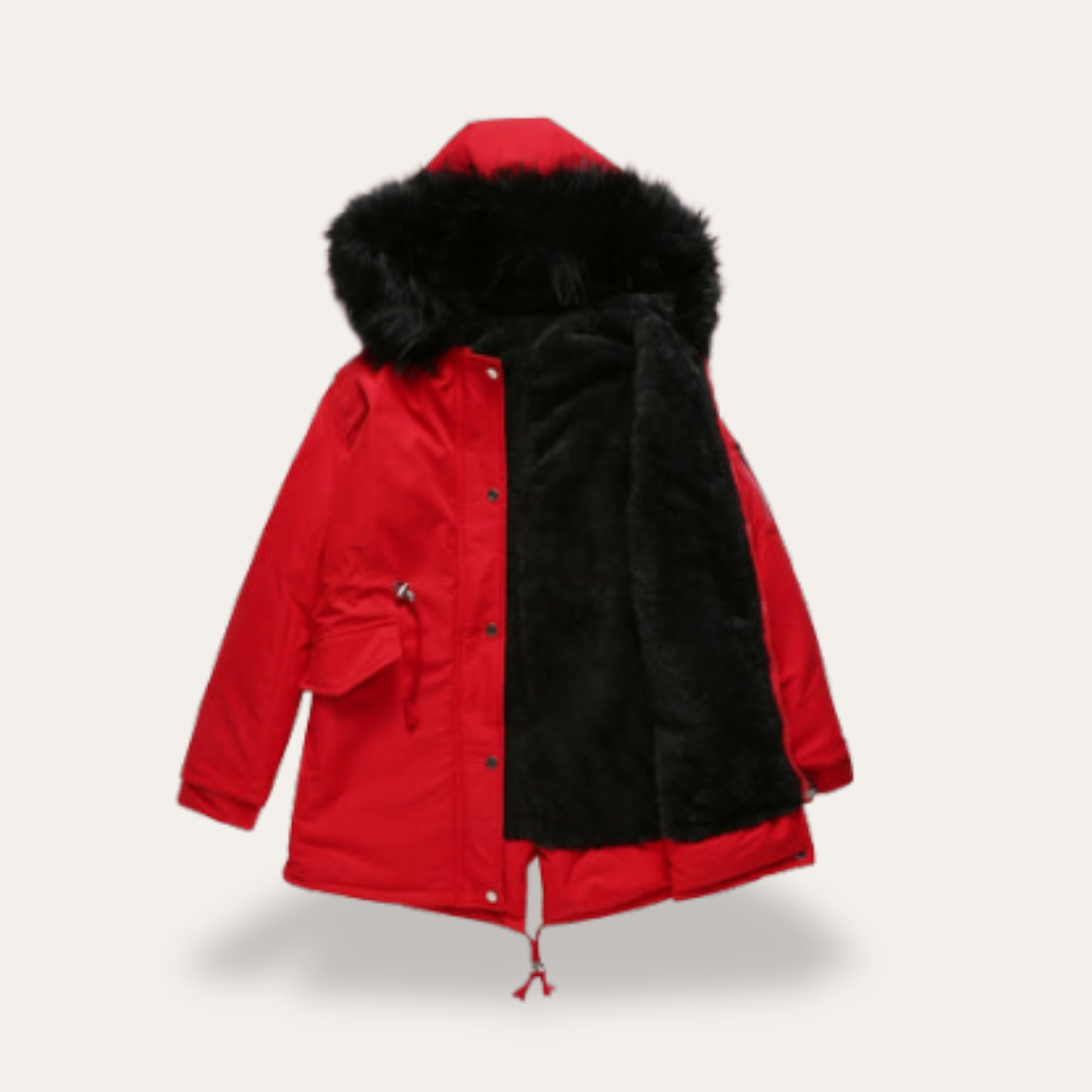 Kapuzenparka für Damen mit Kunstfellbesatz - Image 4