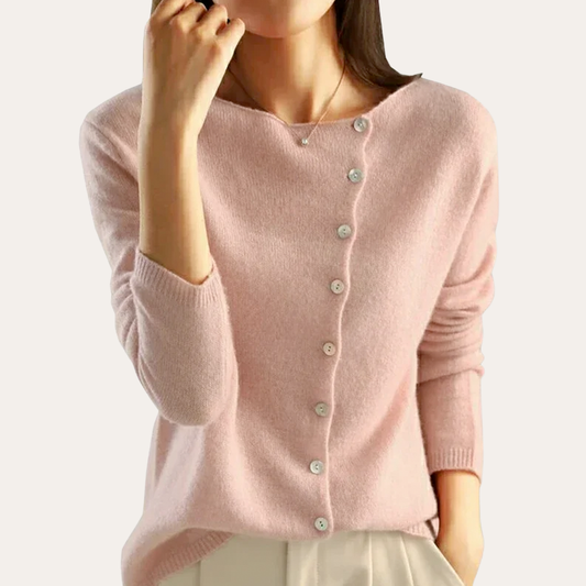 Knopfleiste Rundhals Pullover für Damen - Image 1