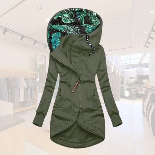 Asymmetrische Zip Longline Jacke für Damen - Image 1