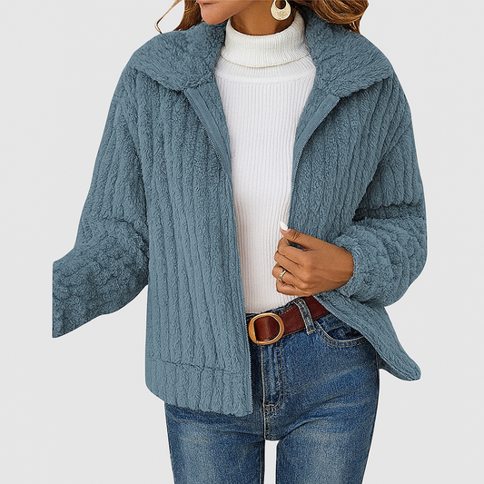 Jacke mit Reißverschluss und Kragen für Damen - Image 1