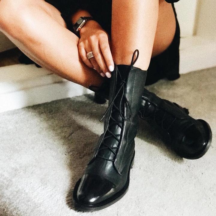 Elegante Kunstleder Absatzstiefel für Damen – Sophia
