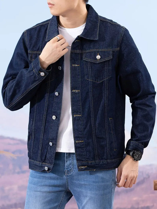 Jeansjacke mit Knopfleiste für Herren - Image 1