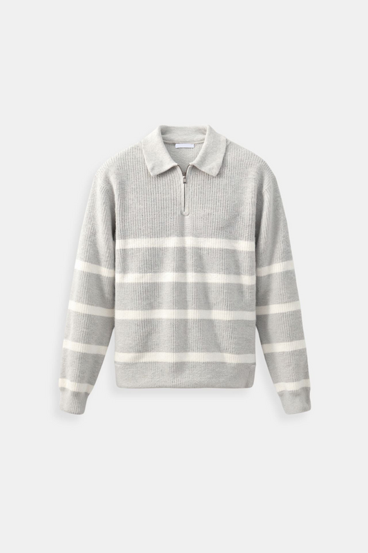 Gestreifter Quarter-Zip Pullover für Herren - Image 1