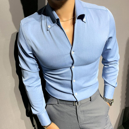 Langärmeliges Button-Down-Hemd für Herren - Image 1