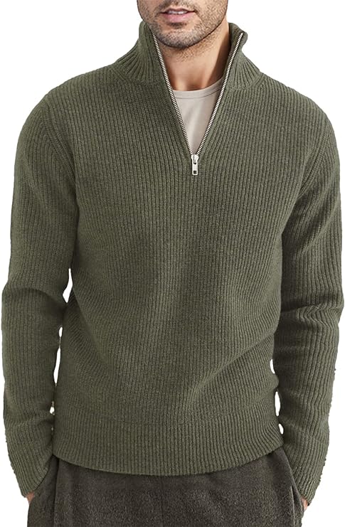 Quarter-Zip Rippstrickpullover für Herren - Image 1