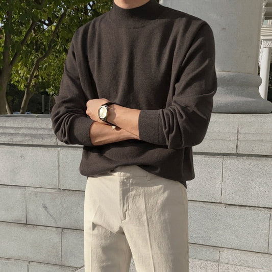 Figurbetonter Rollkragenpullover für Herren - Image 1