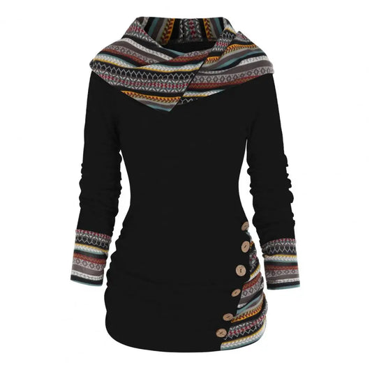 Wasserfallkragen-Tunika-Pullover für Damen - Image 1