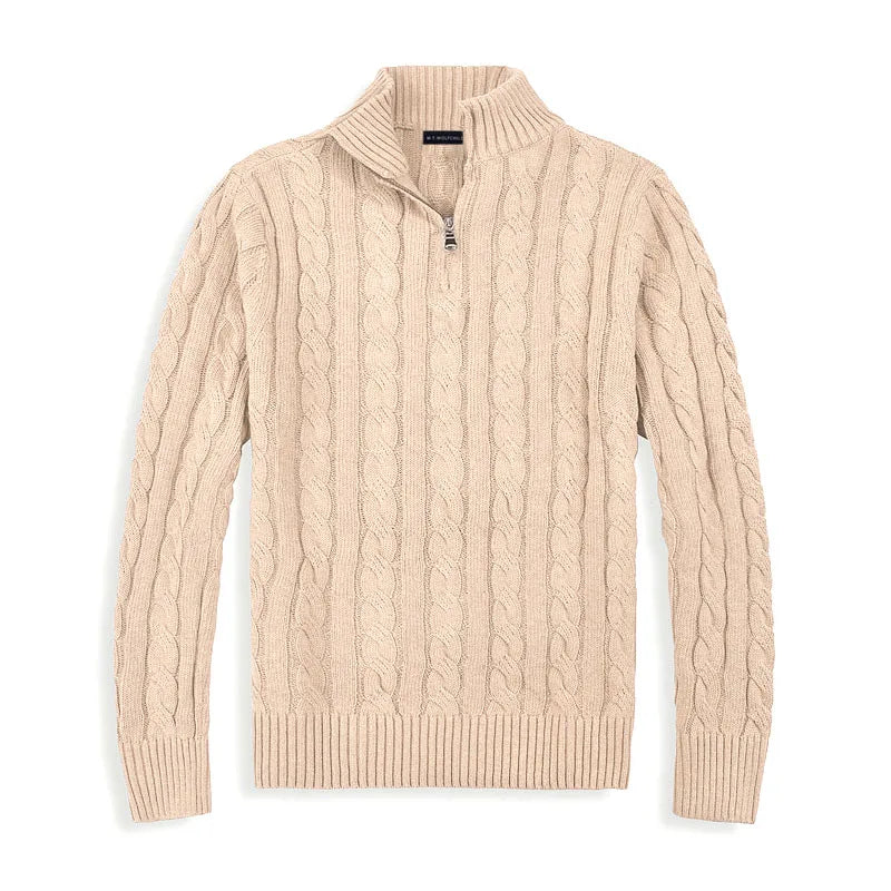Cable-Strickpullover mit Viertelreißverschluss für Herren - Image 9