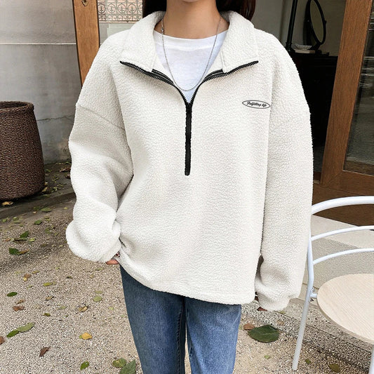 Oversized Viertel Zip Pullover für Damen - Image 1