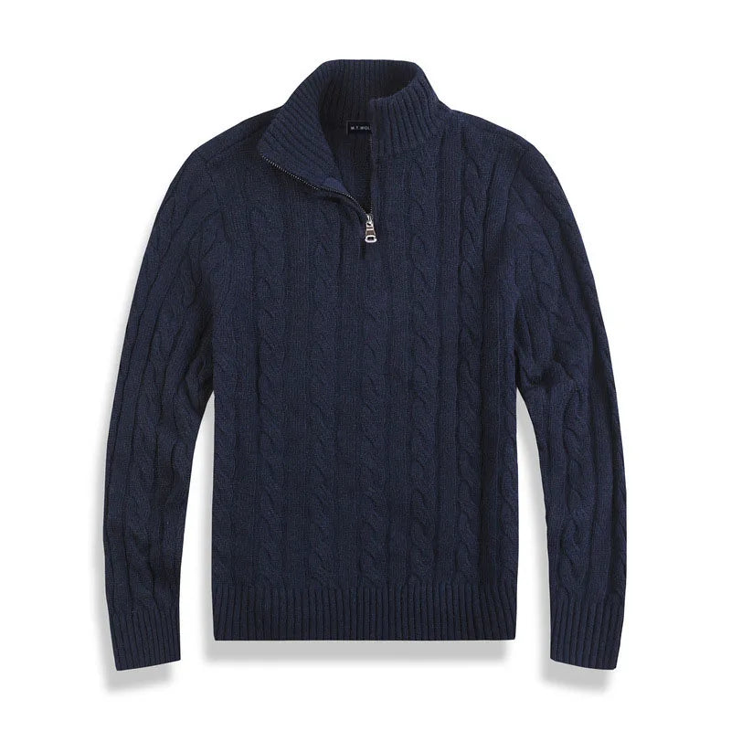 Cable-Strickpullover mit Viertelreißverschluss für Herren - Image 7